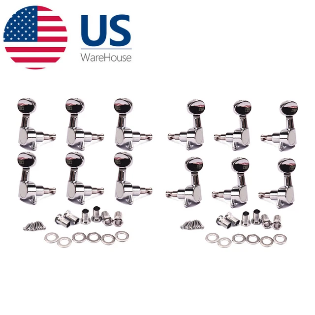 Guitar String Tuner Tuning Pegs Machine Heads 6R 6L Inline 6mm for Fender ST TL