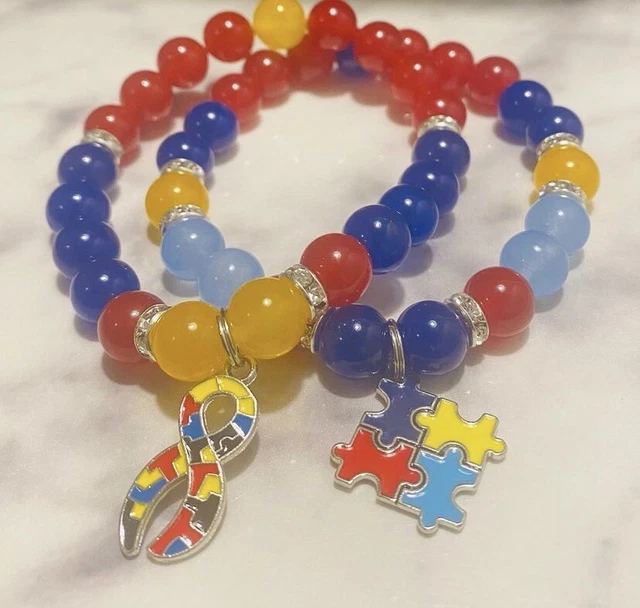 Autism Awareness beaded bracelet, Autism Gifts
