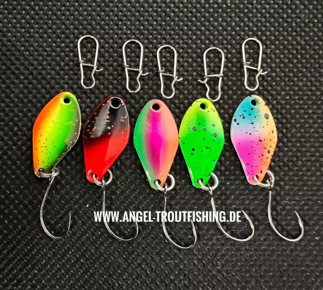 5x 1,4 g Trout Spoon Set Japanblinker Forellenblinker Schlepplöffel Angelköder 2