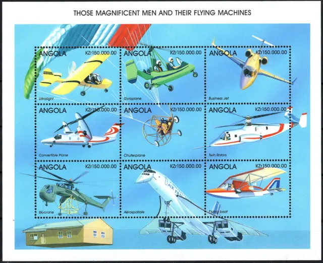 Angola - Luftfahrt Kleinbogen postfrisch 1998 Mi. 1273-1281