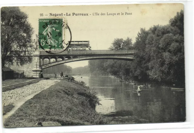 1 CPA 94 Nogent Sur Marne Nogent Le Perreux - Ile des loups et le Pont