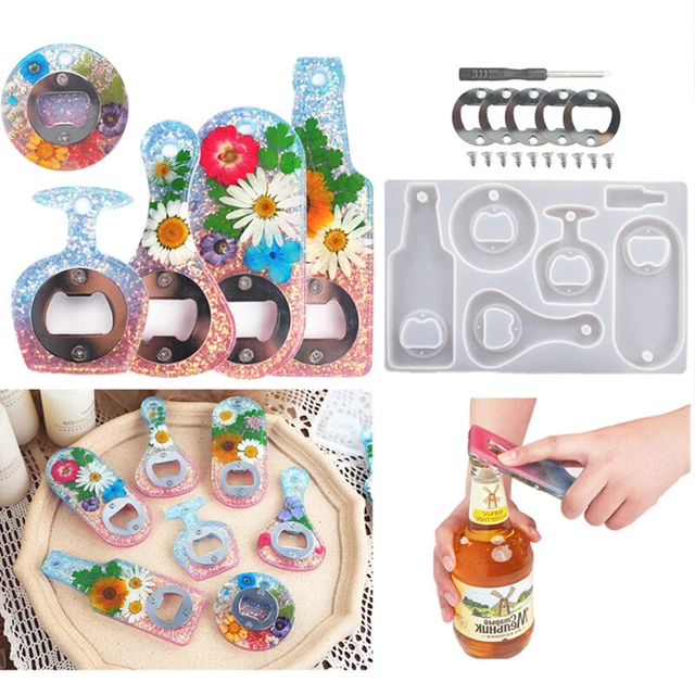 Korkenzieherharz Gussform Silikon Bierflaschenöffner DIY Kristall Epoxy Form Set