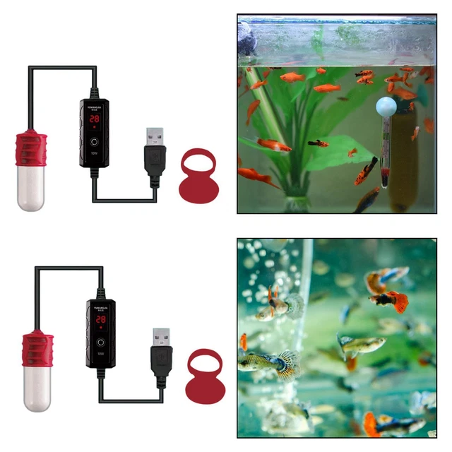Aquarium Tank Heater Heat Rod 15-34 Degrees 9°F-59°F Submersible Thermostat