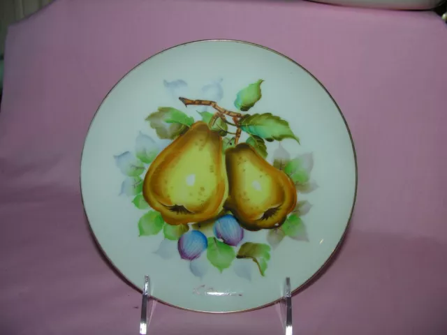 Hand Painted Plate Pears Japan UCAGCO CHINA signed