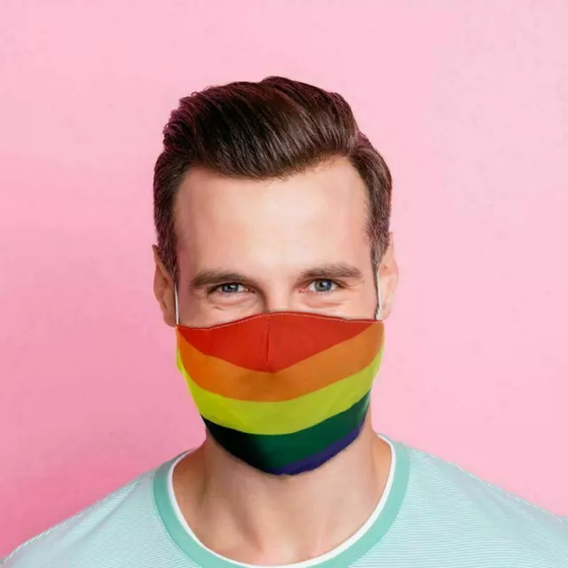 Gesichtsmaske Regenbogenfahne Poly Waschbar Stoffmaske csd gay Pride Party