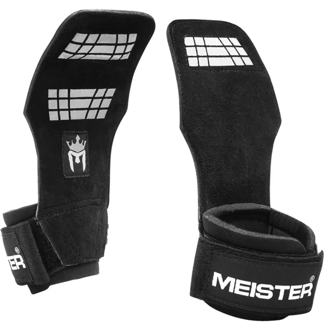 MEISTER ELITE LIFTING GRIPS W/ GEL PADDING - Weight Training Straps Bar Pads NEW
