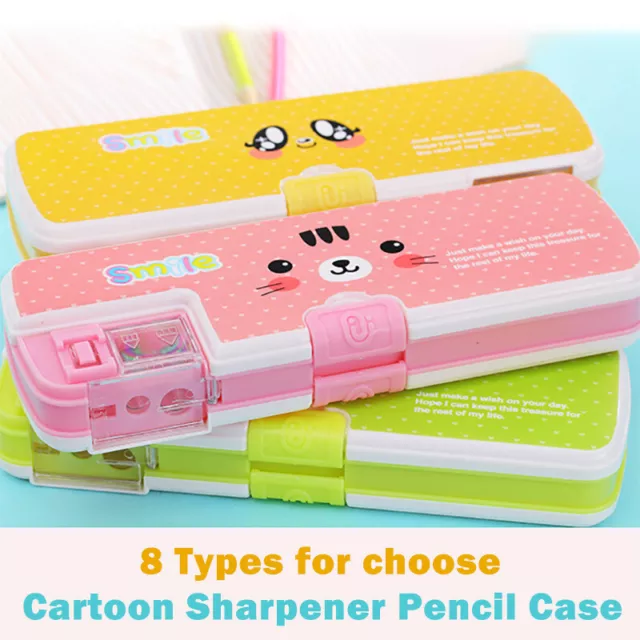 New School Pencil Case with Sharpener Large capacity Cartoon Pen Bag Gift UK