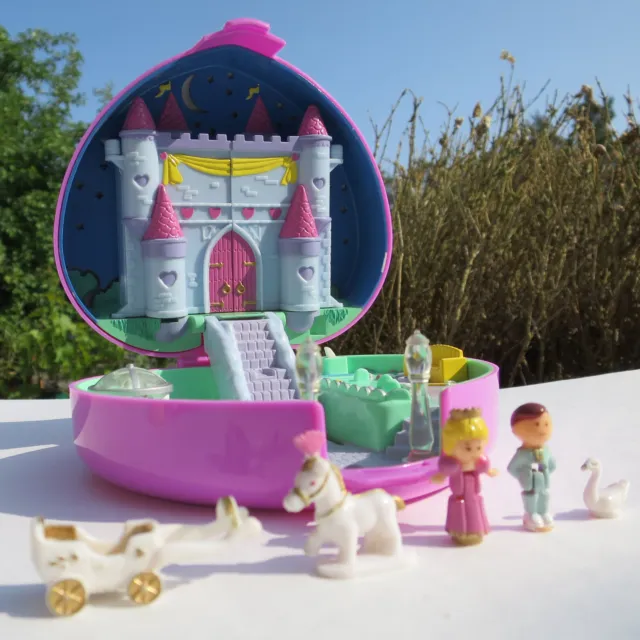 Mini Polly Pocket Herz Schloss Starlight Castle 100% Komplett Licht Bluebird