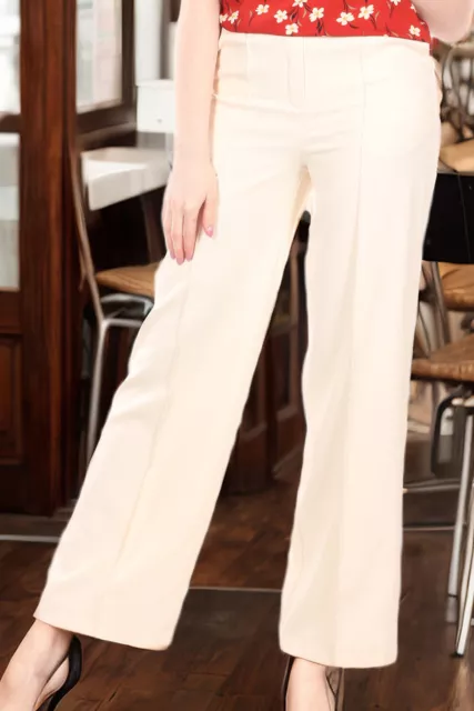 Ivory trousers with elastic Size 2, 4, 6, 8, 10 US Fashionable NEW High Quality