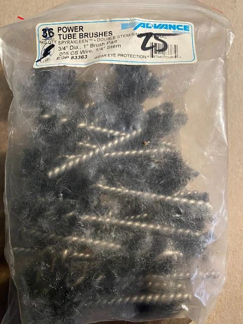 Advance 3/4" Diam x 1" Brush 1/4" Stem Power Tube Brush EDP 83363 NEW BAG OF 25