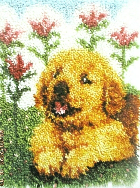 Kit De Alfombras De Gancho De Pestillo Alfombra Cachorro ""Flor Cachorro"" Vendedor Del Reino Unido