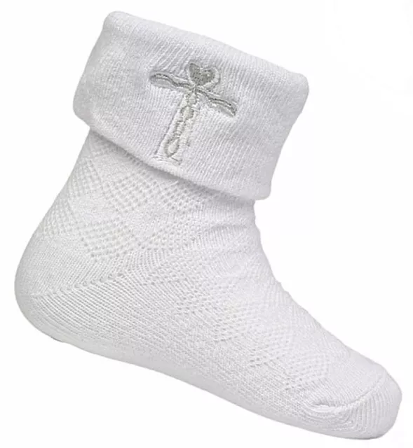 Baby Boy CROSS Socks Christening Baptism Ceremony