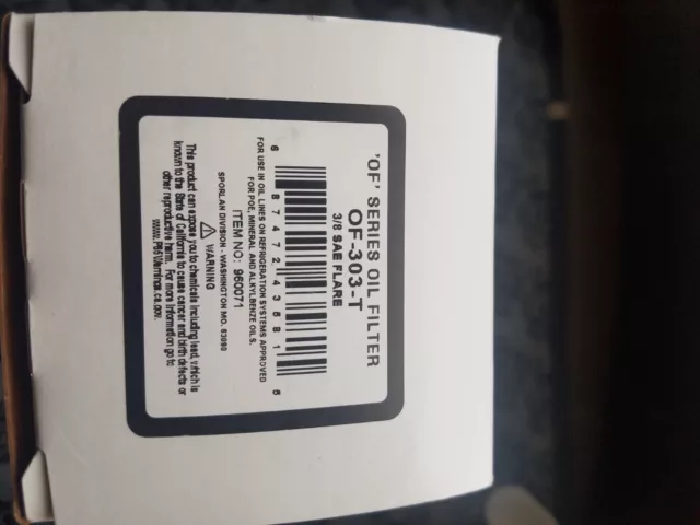 Sporlan OF303T Oil Filter Regulator qty 2
