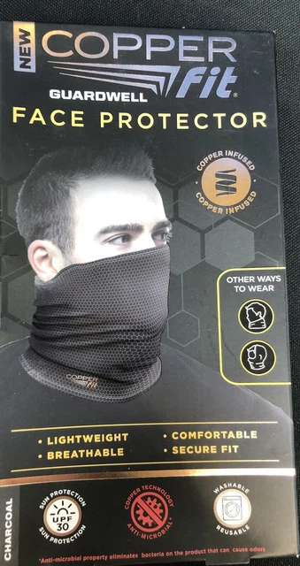 Gatior Copper Fit Guardwell Face Mask Adult Charcoal Gray/Black UV30 NEW NIB