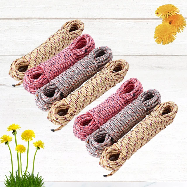 7 piezas 10 Colores Multifuncional Cuerda Trenzada Nylon Correa Lavandería