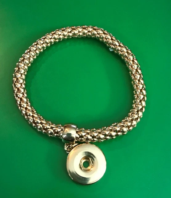 Beautiful Gold STRETCH Snap Bracelet fits NOOSA, GINGER  or any other 18/20mm