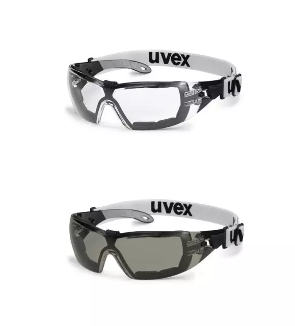 UVEX PHEOS GUARD SV Extreme Safety Glasses Spectacles Headband Clear Smoke Lens