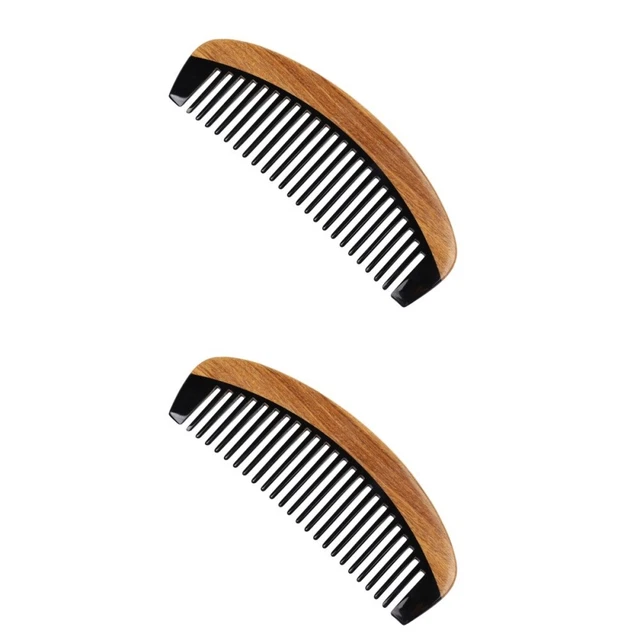 2pcs Horn Comb Teeth Wide Tooth Detangling Comb Anti-Static Horn Long Combs