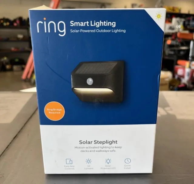 Ring Solar Steplight - Outdoor Motion-Sensor LED Security Light, Black 50 Lumens