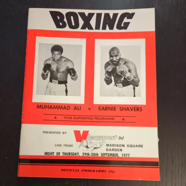 Muhammad Ali Memorabilia.  Programme Ali v Earnie Shavers September 1977.