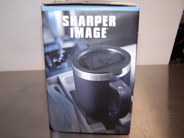 sharper image 2 pack stainless steel heated travel muge new in box 2