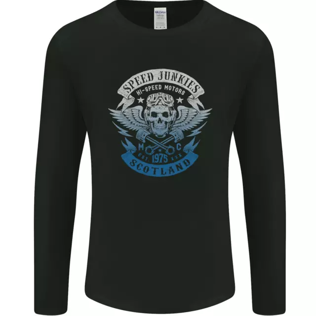 Scotland Speed Junkies Biker Motorcycle Mens Long Sleeve T-Shirt