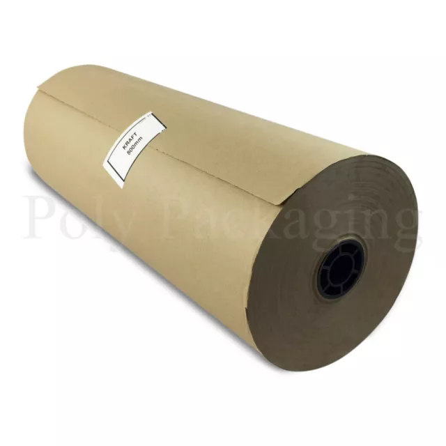 2 x 200m x 500mm/20" Wide Rolls BROWN KRAFT WRAPPING PAPER Posting Parcels