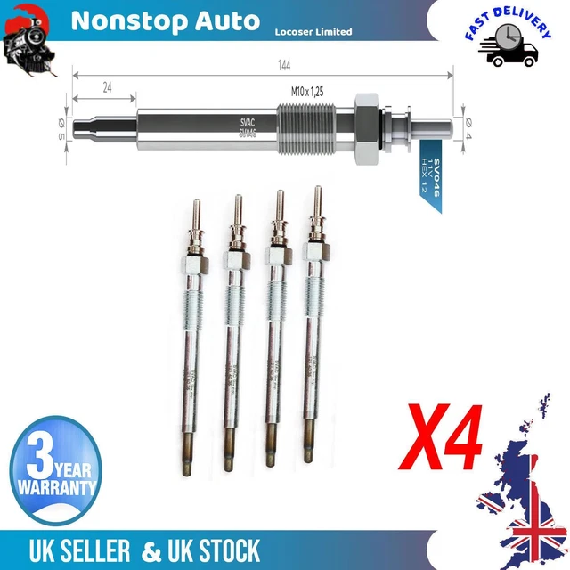 4X Glow Plugs For HONDA Civic VII 1.7 CTDI 12291PLZD00