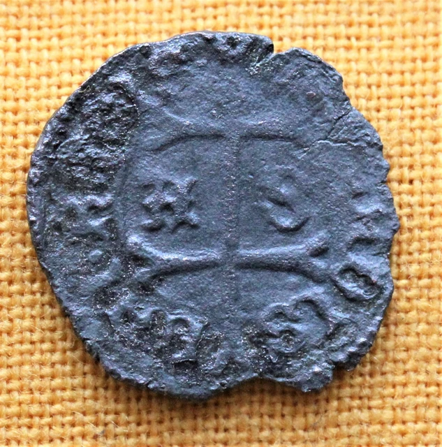 MEDIEVAL BRONZE COIN Wladislaus Denar AS with Double Cross, 14401444