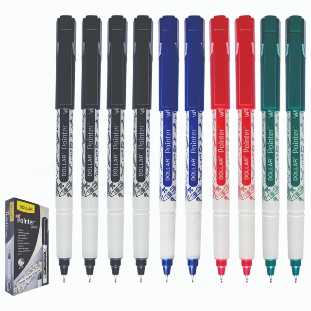 Fineliner Pens, BLACK, Ultra Fine Felt Point (0.3mm), Pack Of 10, VAI