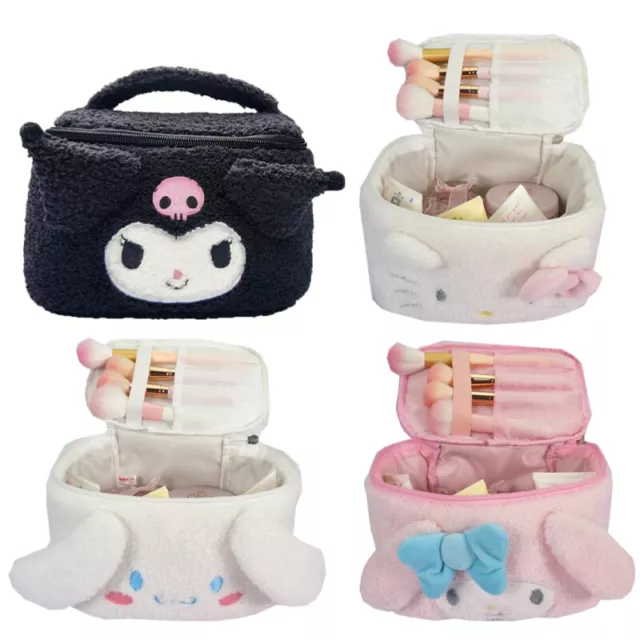 Kuromi Hello Kitty Cinnamoroll Plush Tote Makeup Bags Travel Storage Bag