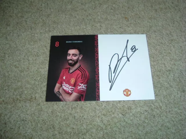 Bruno Fernandes - Manchester United - Hand Signed 6 X 4 Official 23/24 Card