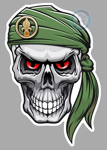 Sticker Legion Etrangere Legio Patria Nostra Beret Vert Skull Parachutiste Sd137