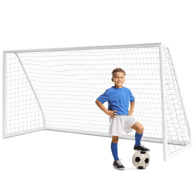 12 x 6 FT Soccer Goal All-Weather Soccer Goal W/ Strong PVC Frame Kids Junior