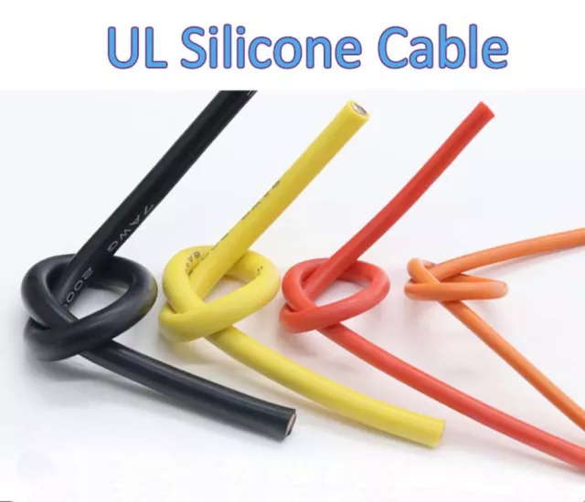 UL Silicone 24AWG 0.08MM Stranded Copper Core Flexible Wire Resistant High Temp 3