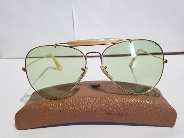 OCCHIALI DA SOLE Ray-ban Aviator Anni 70 B&l 62 USA Vintage EUR 51