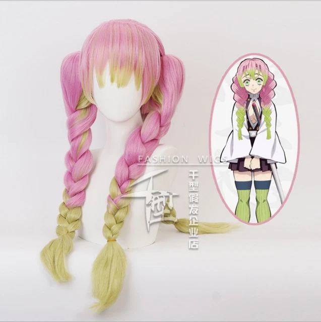 Parrucca Cosplay Kanroji Mitsuri - Lunghezza 80 Cm, Capelli Sintetici Termoresistenti, Per Halloween E Feste - Foto 4