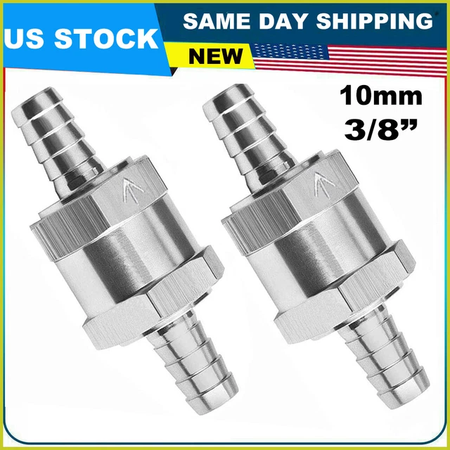 2 Pezzi Valvola Di Non Ritorno Per Carburante Alluminio 10mm 3/8 Per Benzina E Diesel - Foto 3