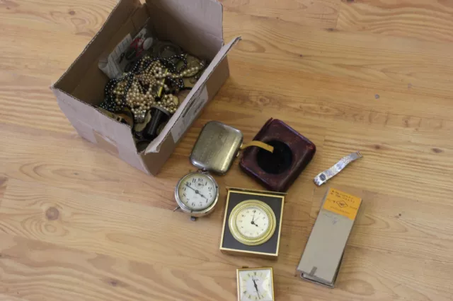 Konvolut Sammlung antike Uhren, Teile und Schmuck lot pocket watches