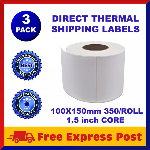 3x Thermal Direct 4x6 Labels Roll 100 X 150mm Fastway EParcel Startrack Zebra