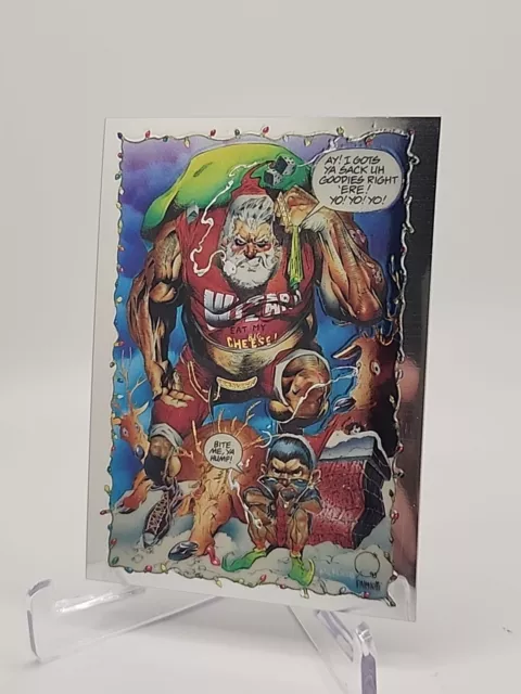 1993 Wizard Chromium Promo Card "Christmas Eve in Brooklyn" - Bad Santa LP+,NM-