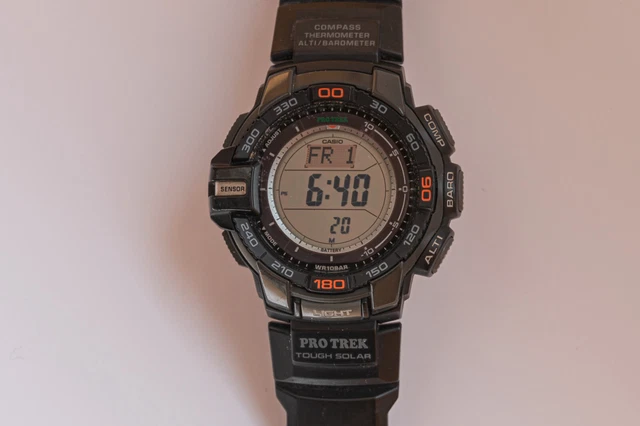 Casio PRO TREK PRG-340-1CR: Orologio Outdoor Solare Con Triplo Sensore E Materiali Eco - 2
