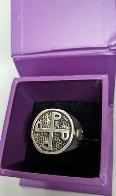 Vintage Sterling Silver Phantom GOOD Ring Boxed Size 12 ' 17.8 grams
