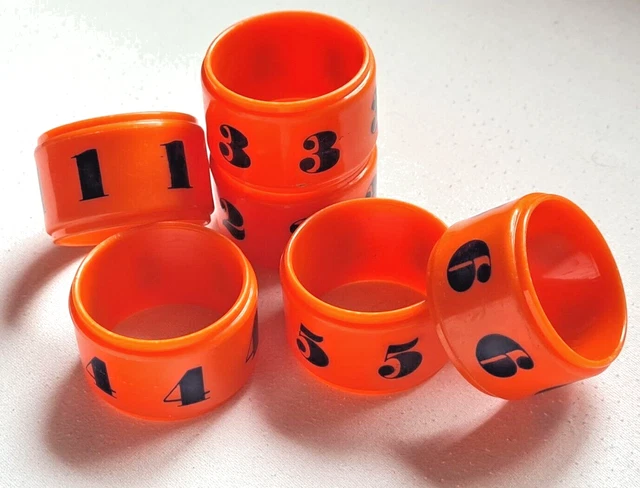 Diseño Modernismo Años 70 , Servilleta Naranja Plexiglás Numerado