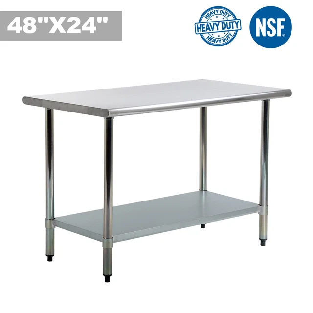 48" x 24" Stainless Steel Kitchen Work Table Commercial Restaurant Prep Table