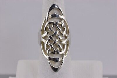 Sterling Silver 40mm Openwork Celtic Knot Statement Band Ring 925 Sz: 6