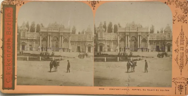 Konstantinopel Palast Sultan Foto Stereo C.Eckenrath Berlin Vintage Albumin