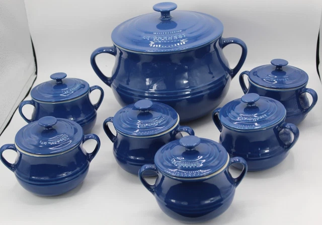 Le Creuset - 3,8 Liter & Mini Bohnen Töpfe - Suppenschüssel - großer Auflauf Topf - BLAU