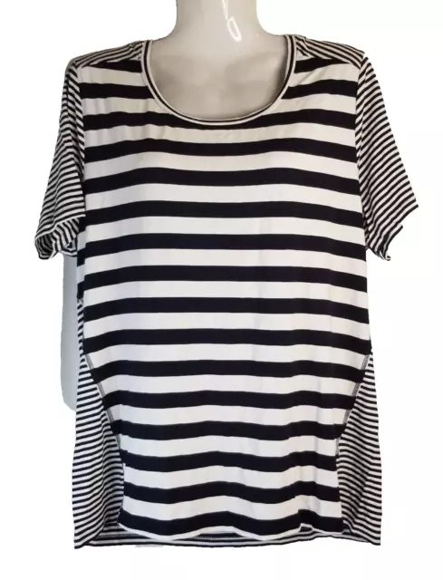 Women's Top Les Collection Mat Nautical Striped Design Boutique CHIC Size XL