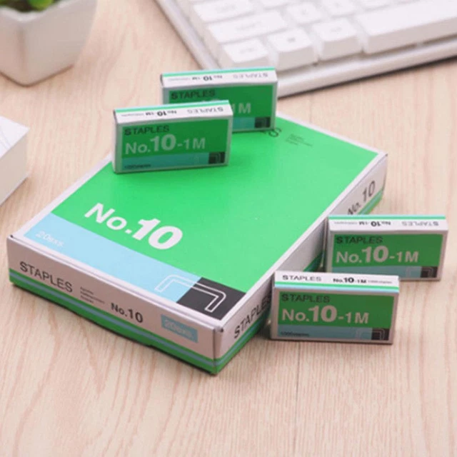 1000pcs SIZE NO 10 Staples Box For Desktop Stapler Tap N R9X4 Metal W6Z5 Cc B2I2